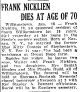 Nicklien, Frank Victor Nicklien, Frank Victor